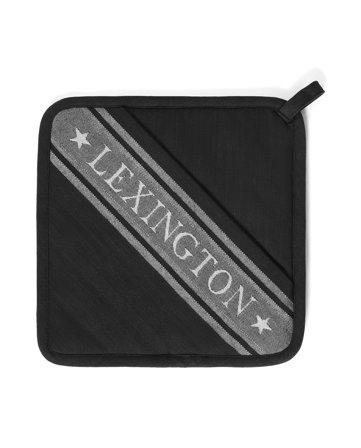 Lexington ICONS grytlapp med jacquardstjärna, svart/vit
