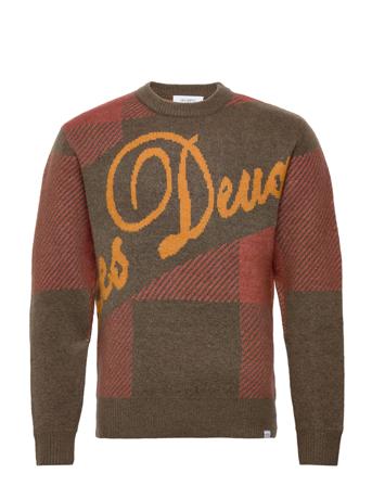 Les Deux Buffalo Recycled Knit Strikkegenser M. Rund Krage Multi/mønstret Les Deux