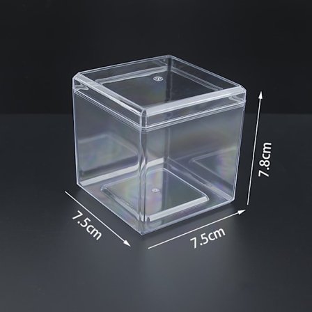 Firkantet gjennomsiktig plastboks Grade Materiale Dekorativ Stora