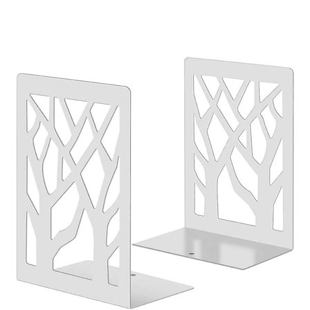 Metallbokstøtter Presse Kile Design Bokstopper, Bokmerke Inkludert, Robuste Bokstøtter For Bokhylle, Bibliotek, Kontor, Skoler, Bokhandel, Sett Med 2 