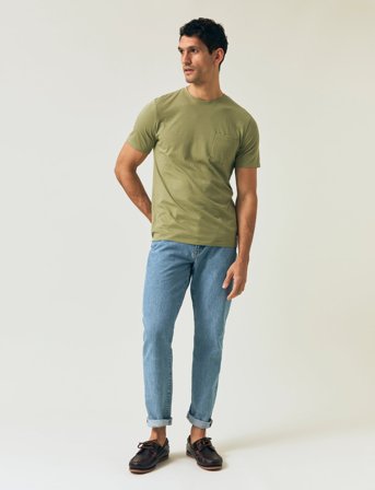 Lexington Clothing Midweight Faded Tee - Khaki green - M