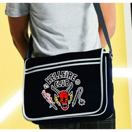 Hellfire stranger things väska med axelrem - skolväska axelväska
