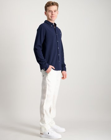 Polo Ralph Lauren Linen Drawstring Pant Wit Broeken Jongens - Kids Brand Store