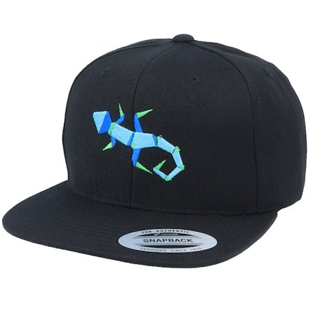 Origami - Zwart snapback Cap - Paper Color Lizard Black Snapback @ Hatstore