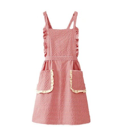 Lille madlavningsforklæde med lommer, forklædekjole til kvinder, køkkenforklæde i bomuld, gave til kvinder.