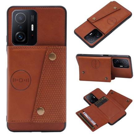 Xiaomi Mi 11t - Skal Med Korthållare Ljusbrun