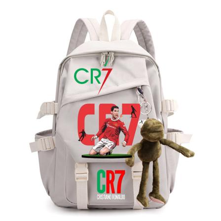 CR7 ryggsäck i canvas student skolväska för män och kvinnor axelväska 2