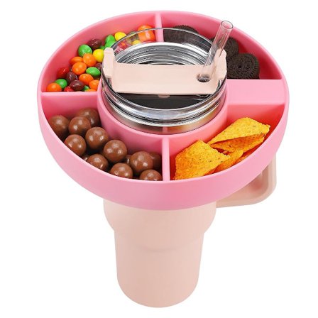 Silikone Snack Skål til Stanley Cup 40 oz med Håndtag, Genanvendelig Snack Bakke Kop Tilbehør Passer, til Bil Kopholder, Biograf, Hjemme eller 