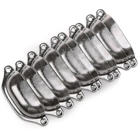 10 kpl Ovenkahva 98mm Huonekalujen Laatikon Koriste Ruuveilla - Hopea