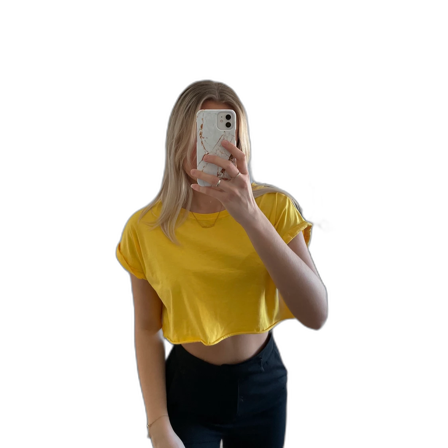Gul croppad tshirt Zara