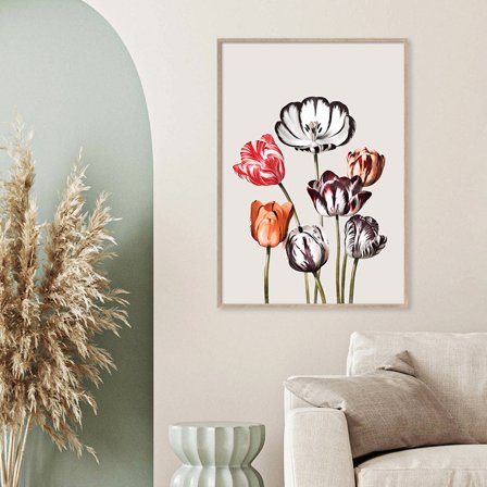 Tulipaner — Plakat med flot illustration af blomster fra Nature Remixed by Gehalt