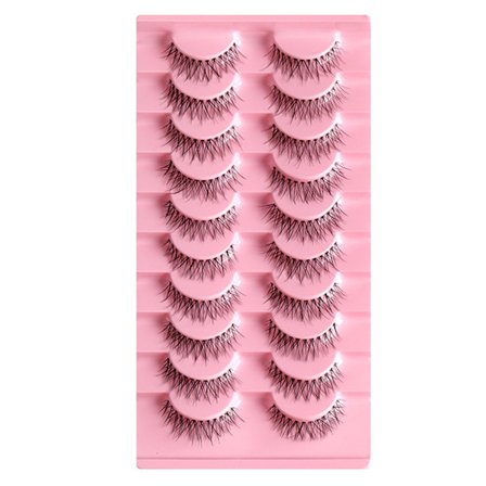 Clear-Band lösögonfransar Cat-Eyes Wispy Natural Faux Mink Fransar Lätt volym Korta falska ögonfransar Manga Fransar