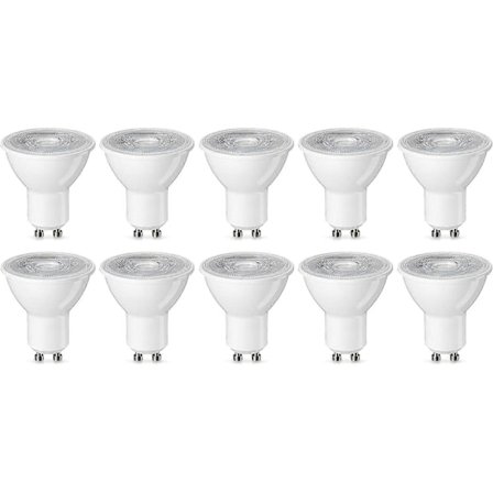 GU10 LED Spot Lyspære 4,7W (50W Ækvivalent) Varm Hvid Dæmpbar (Pakke med 10) [Energiklasse F]