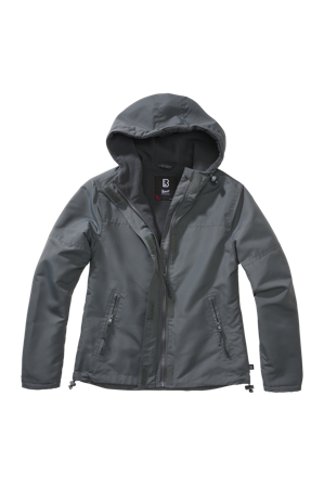 Jakke Brandit Windbreaker Frontzip Dame Antrasitt S