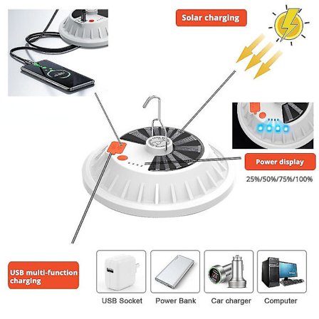 Solcellelys med fjernkontroll, krok sol utendørs bruk 120 LED-brikker