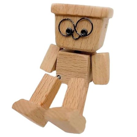 Skakande Träfigur Rolig Trä Skrivbordsdekor Present till Vänner Familj