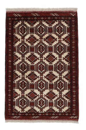Noué À La Main Turkaman Tapis 90X130 De Laine Noir/Marron Petit
