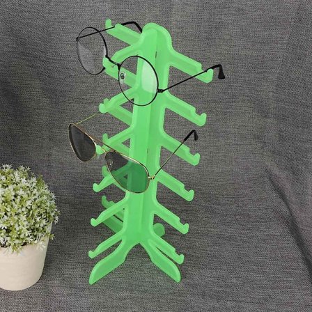 Glasögonställ för 6 par glasögon och solglasögon (grön)