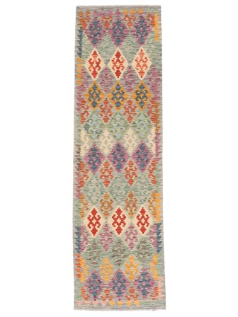 Hand Woven Kilim Afghan Old Style Rug 86X292 Wool Brown/Beige Small