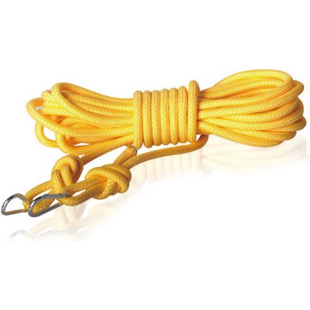 6 mm paksu 15 m vahva kudottu pyykkinaru kahdella metallikoukulla, ruosteenkestävä ja vedenpitävä retkeilyyn, puutarhaan, autotalliin, keltainen