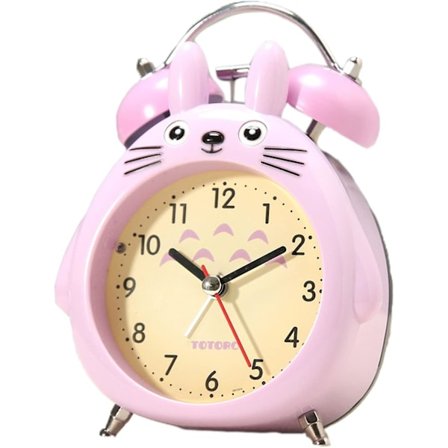 Lemonkid Piirretty Totoro Hiljainen Kaksoiskello Analoginen Herätyskello Pojille Tytöille Yöpöydälle Taustavalon Kera (FMY)