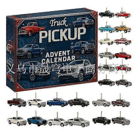 1-3X Pickup Truck 2026 Adventskalender, Adventskalender för barn, 24 dagar Truck Julnedräkningskalender för småbarnspojkar, Julhelg