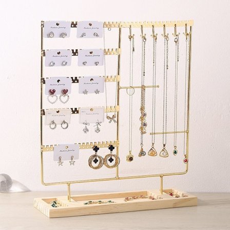 Smykkestativ i marmor, med holdere til halskæder og armbånd, dimensioner: 30*9,5*35 cm