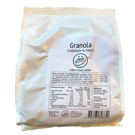 EASIS Granola Choko And Coco 350 g, Helse & Madvarer, Gryn, Flager & Drys, Drys