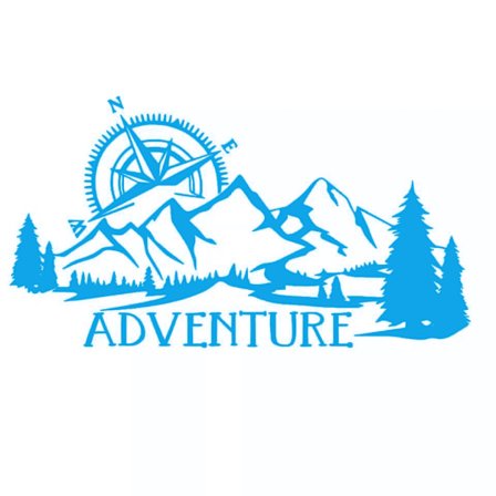 SUV Truck Tradition Record Klistermärke med Riktning Berg Plan