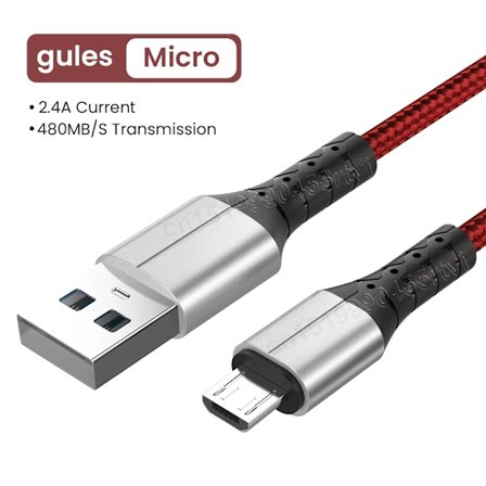 5A USB C Snabbladdningskabel USB A till Micro USB Typ C Telefonladdningskabel 0,3/1/1,5m Nylonkabel för Xiaomi Huawei Röd Micro Kabel