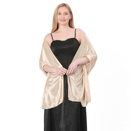 Dames satin silke sjal og kappe 200*70CM