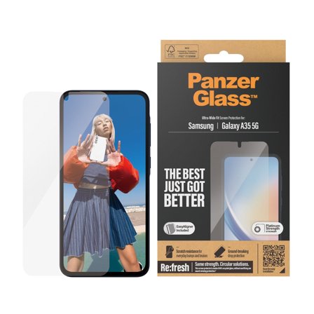 Panzer Samsung Galaxy A35 5G | Ultra-Wide Fit w. EasyAligner Screen Protector PanzerGlass - High quality tempered glass screen protector