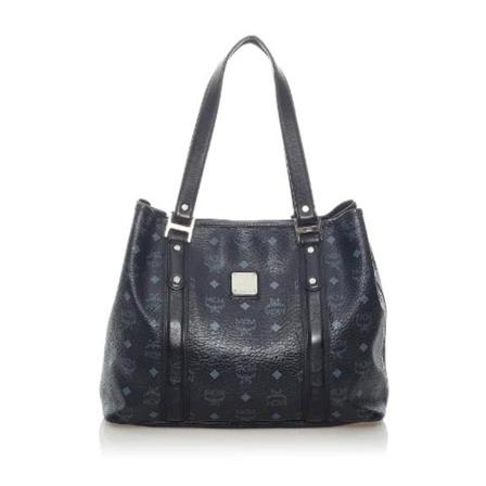 MCM Pre-owned, Pre-owned Leather totes Zwart, Dames, Maat:ONE Size,Canvas