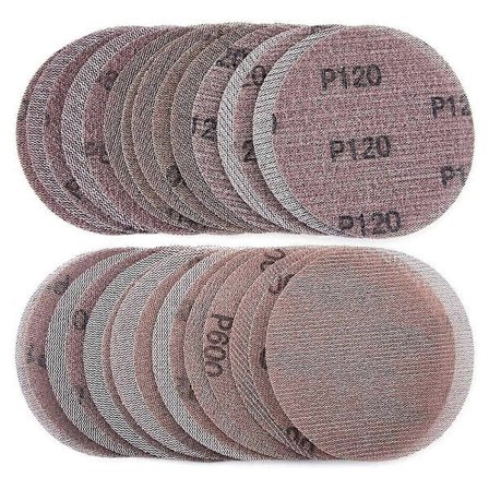 30 stk. slibenet skiver 125 mm 80-600 korn tørre skiver til slibepuder