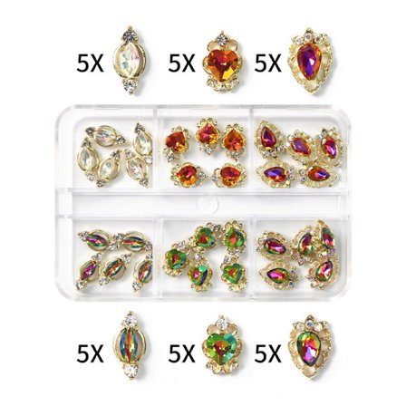 Planet Nail Art Charm Båge/Hjärta Forma Naglar Rhinestone Ädelsten Kristall, 3D Nagelkonst Dekoration Metall Naglar Naglar Nagelkonst Smycken 11