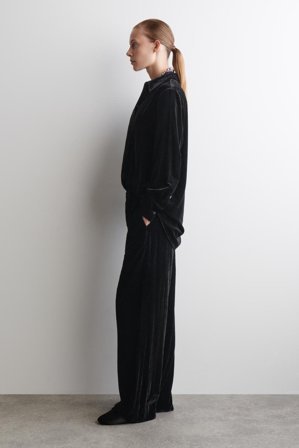 COS Women's Pantaloni A Gamba Dritta In Velluto in Nero