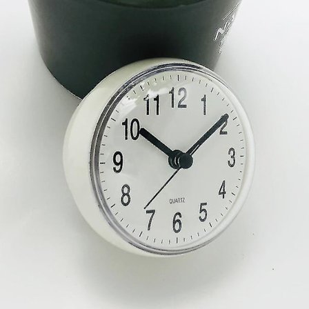 Mini Sugerørsugekop Vægur Bad Anti-dug Vandafvisende Ur Køkken Toilet Ur Lille Kvartsur Skrivebordsur 7cm, Hvid [kk]