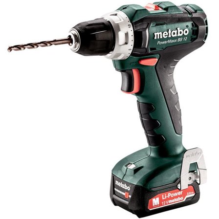 Metabo PowerMaxx BS 12 Borskrutrekker med 2 stk 2,0 Ah batterier og lader, Maskiner
