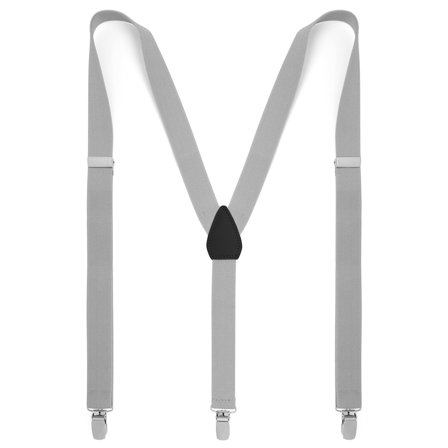 Wąskie jasnoszare szelki dla mężczyzn - Szelki na klipsy