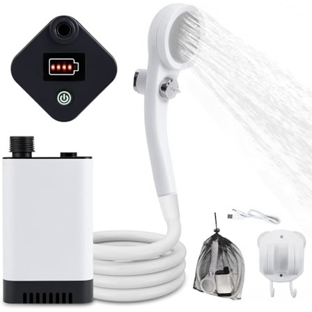 Opgraderet Bærbar Campingbruser, Elektrisk Bruser til Camping, Elektrisk Brusepumpe til Udendørs Badning, Kæledyrsrengøring, Havevanding