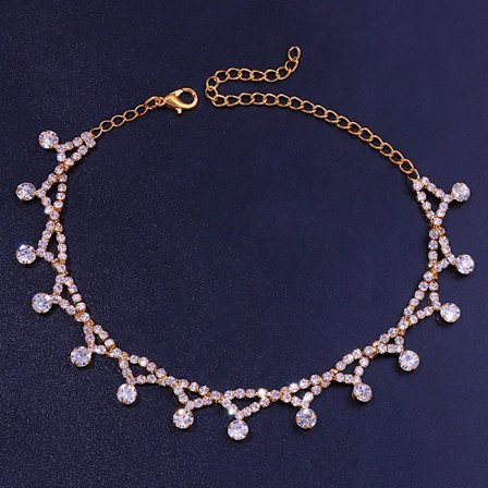 Trendy hul geometrisk krystallbelagt glitrende sexy strandkjede armbånd~0993