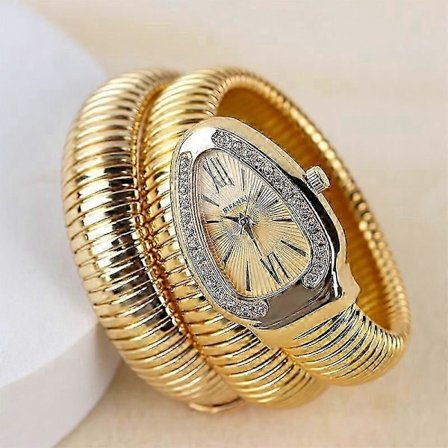 Dam Snake Armbandsur Serpentin Bling Diamant Quartz Klockor