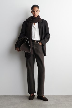 COS Women's Blusa Arricciata In Cotone Pima in Bianco