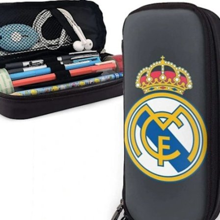 Fotballklubb Lær Penal Pennal Skrivebordveske Kontor Bærbar Oppbevaringsboks Kosmetikkmappe_MGF