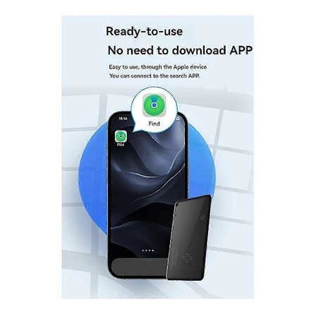 GPS-sporing Smart Card for Lommebok - Sporing av Plassering - Fungerer med Find My App - Tynn GPS