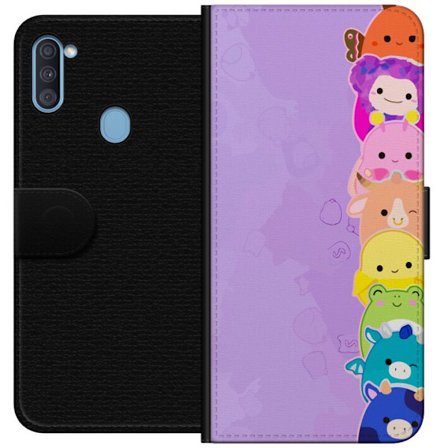 Yhteensopiva Lompakkokotelo Samsung Galaxy A11 Tumma siluetti Jeesuksesta, jolla on orjantappurakruunu mustaa taustaa vasten, voimakkaassa kontrastiss