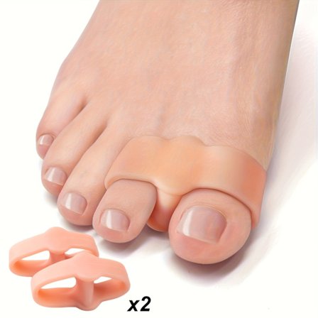 2 stk. myke tåskillere i gel med løkker, silikon for daglig bruk og yoga