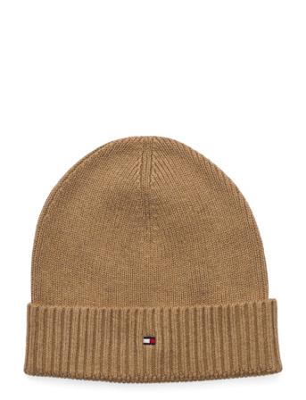 Essential Flag Beanie Accessories Headwear Beanies Beige Tommy Hilfiger