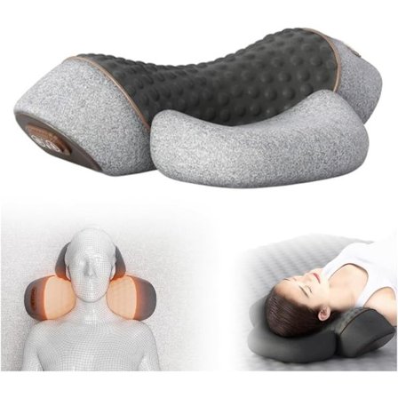 Niskan hierontatyyny kyhmyllä, 3-in-1 niskatyyny, lämmitetty hierova niskatyyny, muistivaahtotyyny, lämmitetty hierontalaite miehille ja naisille (