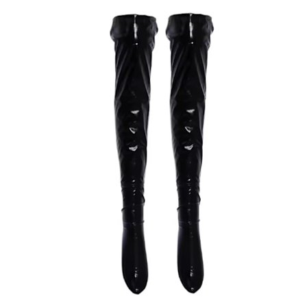 Dam Overknästrumpor Faux Läder Byxor Långa Overknee Strumpbyxor